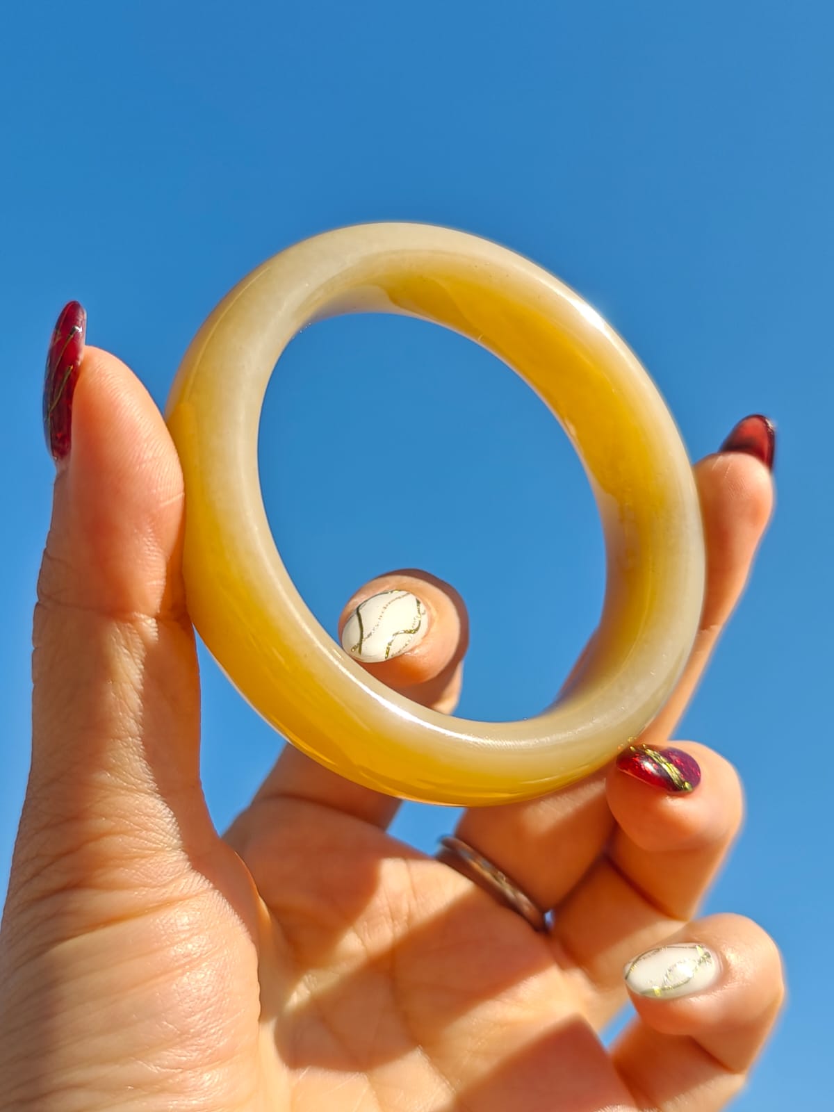Hetian Jade Sugar Jade Bangle | A Rare Treasure with Honey-Colored Texture