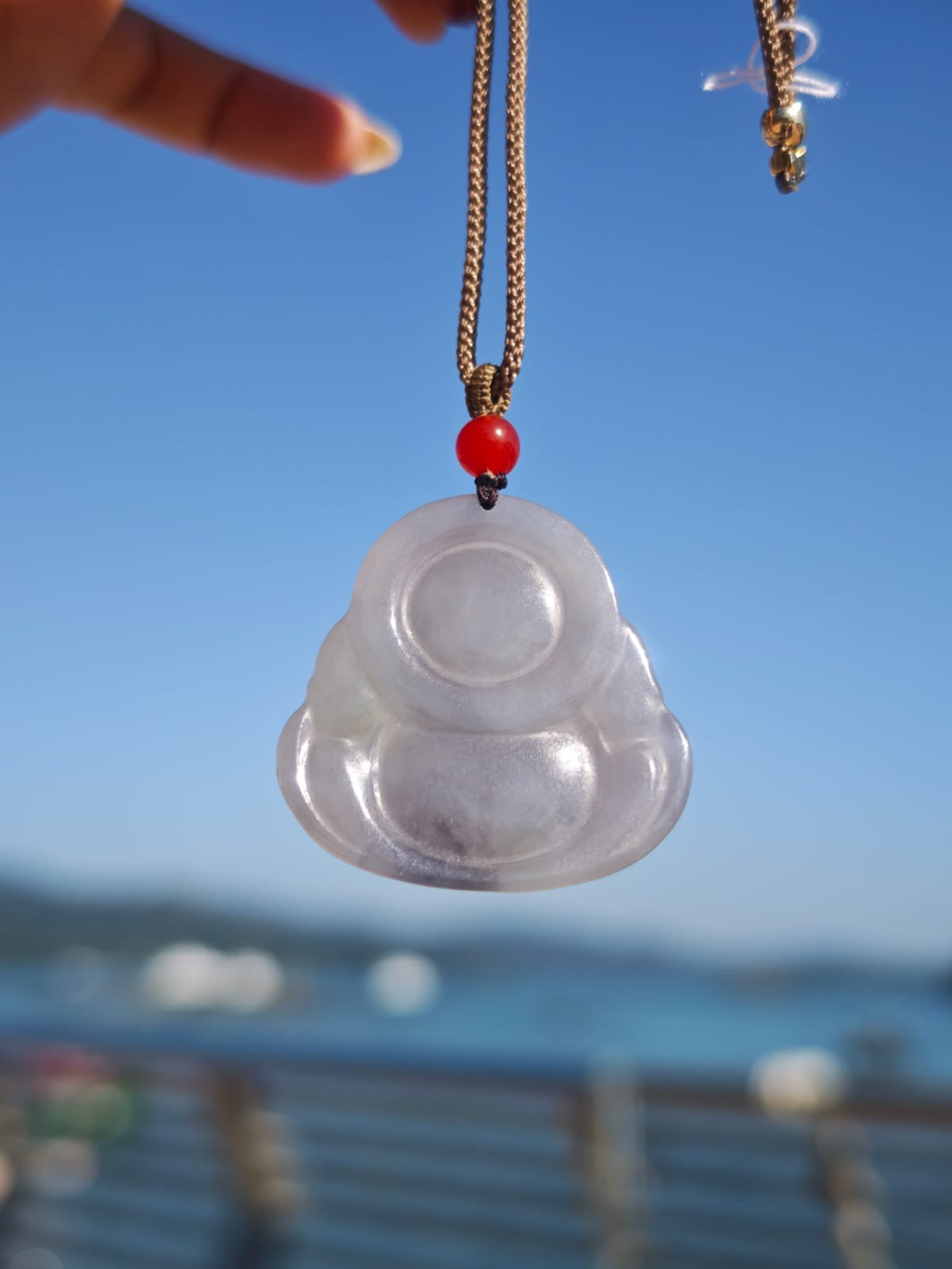 和田玉煙紫玉笑佛吊咀 Hetian Smoky Purple Jade Laughing Buddha Pendant