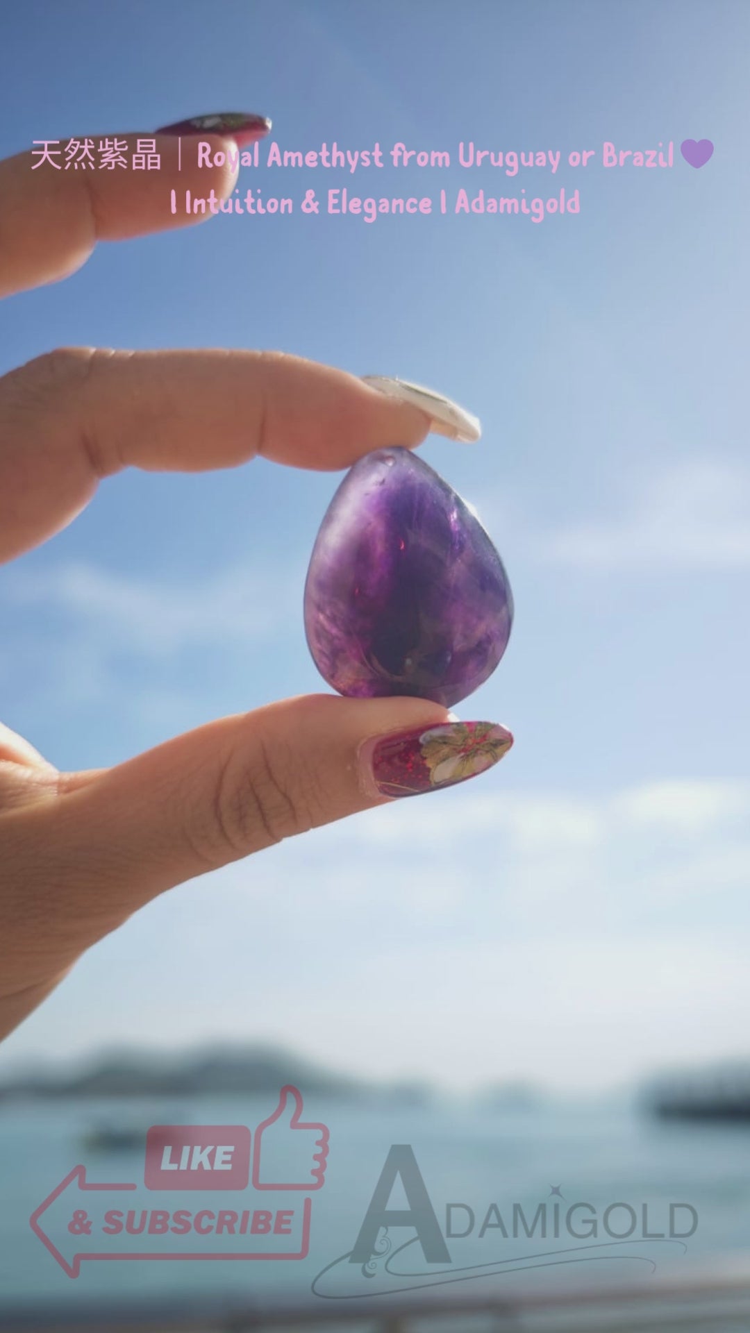 10PCS/1pack, Amethyst S925 Pendant 💜 Calm & Intuition Boost #Adamigold