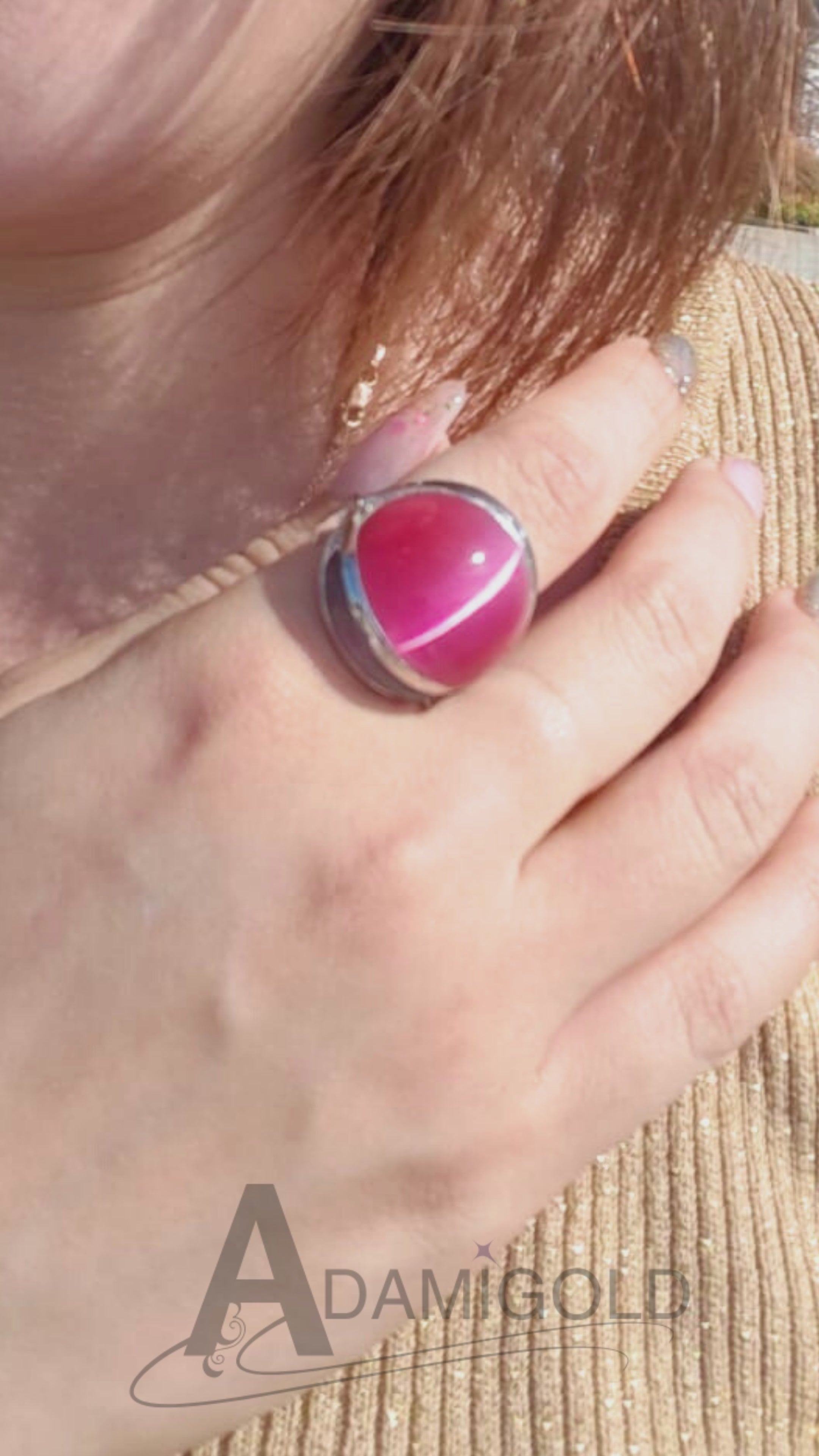 Silver Cat’s Eye Design Ring | Hypnotic Glow 銀質貓眼效應設計介指 S925 Sterling Silver · Hypnotic Cat’s Eye Effect · Collector’s Jewel