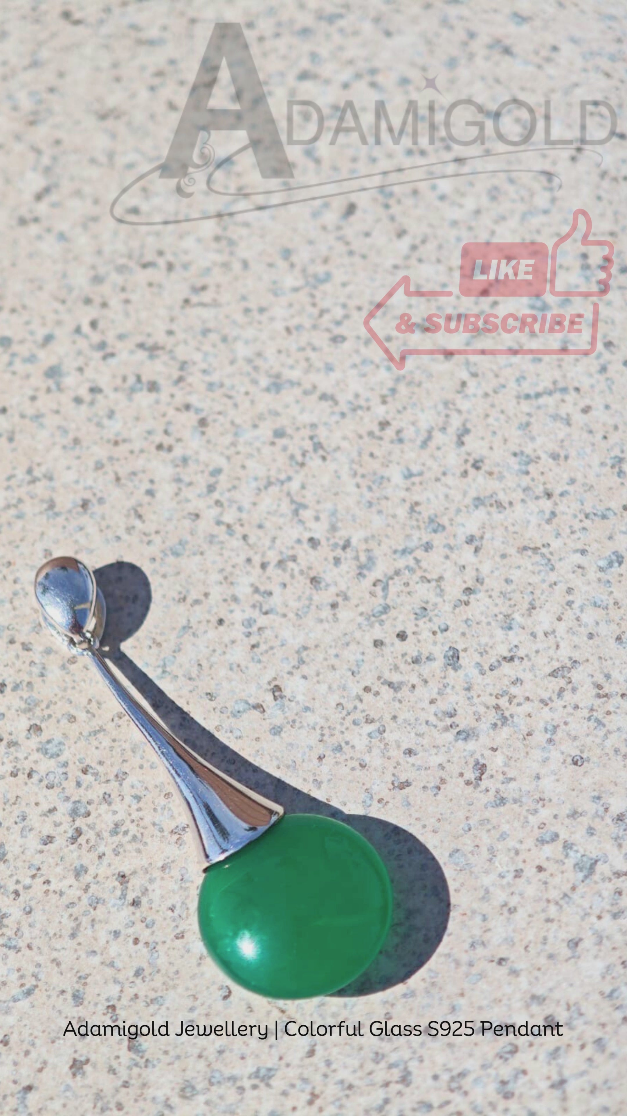 Adamigold | 色彩繽紛琉璃 S925 吊咀｜Colorful Glass S925 Pendant